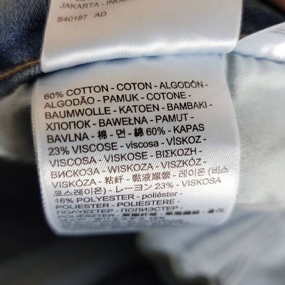 Levi 3449 Irregular Cropped Capri Rolled Cuff Light Wash Denim Jeans Size 30 - Picture 10 of 13